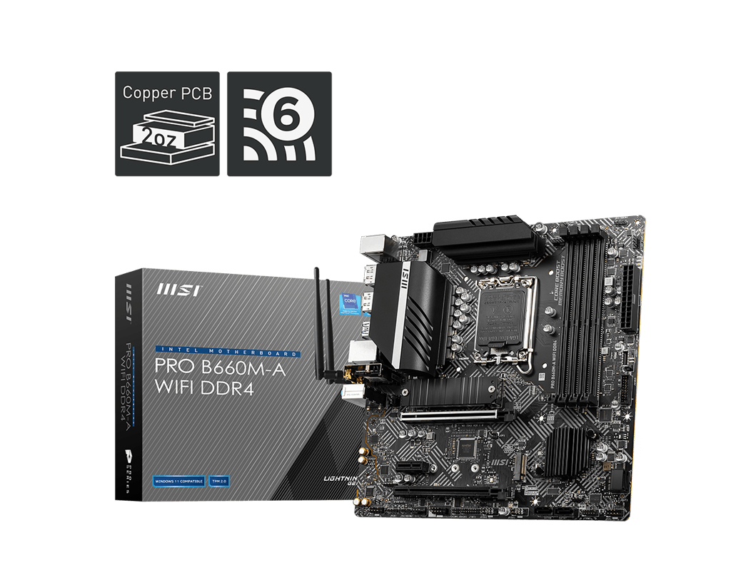 "PRO B660M-A WIFI DDR4" MSI