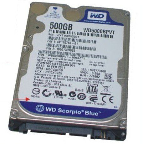 WDC:WD5000BPVT-AF Fujitsu